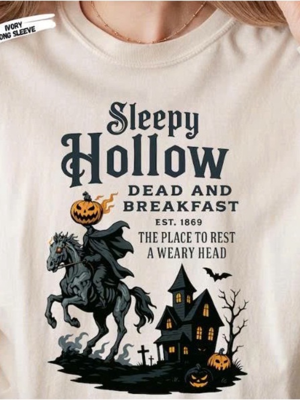 Halloween 'Sleepy Hollow Dead and Breakfast' Long-Sleeve Pajama Top